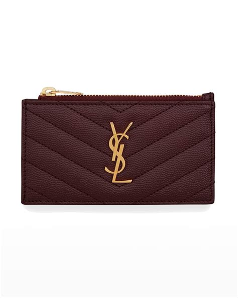 Saint Laurent Zip Fragments YSL Monogram Zip Pouch Wallet